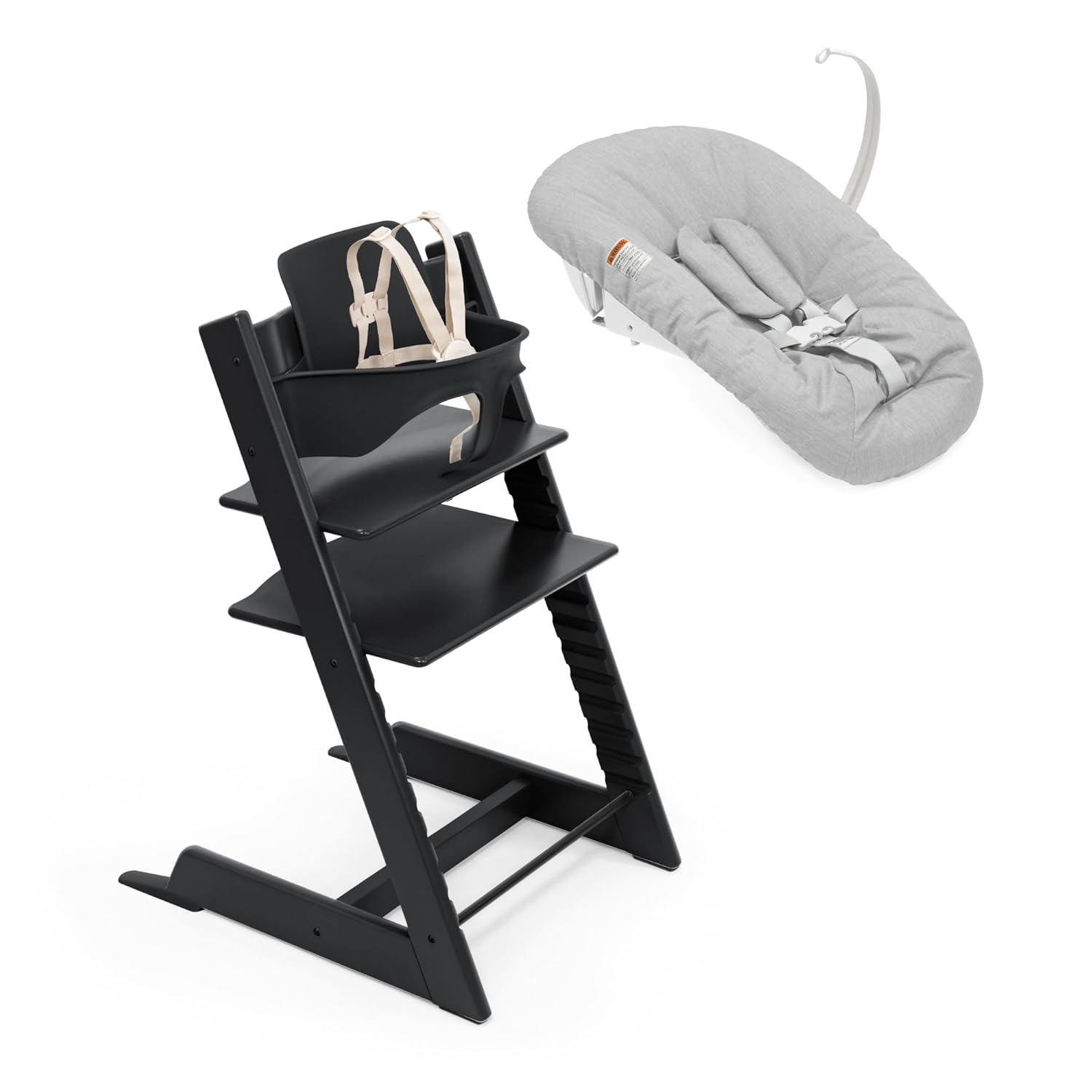 Stokke Tripp Trapp High Chair², White (Includes Chair & Baby Set) with Newborn Set - Safe, Adjustable, Ergonomic Design