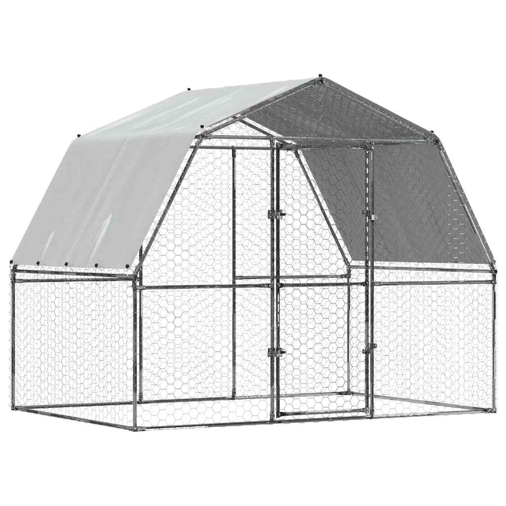 Gabbia per Cani da Esterno Metallo 285x195x230 cm 2 Ante con Tetto