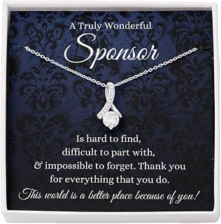 Petit Ribbon, Sponsor Gift For Sponsor Thank You Gift Confirmation Sponsor Gift For Women Aa Sponsor Gift Wedding Sponsor Necklace, Necklaces with Meaningful Messages Card Inside