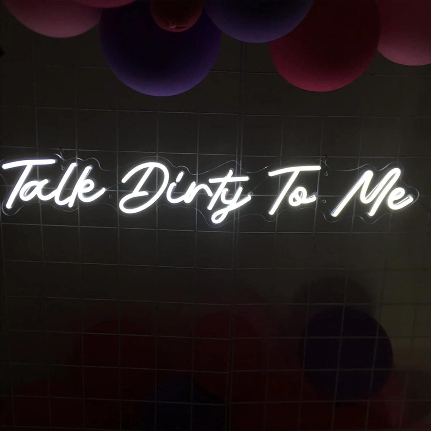 Neon LED Sign Talk Dirty to Me Neony, dekoracje baru Zasilany przez USB Akrylowe zimne białe neony LED 53X17cm