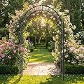 1. GO Adjustable Steel Garden Arch, 8'2" High x 4'7" Wide, Garden Arbor for Various Climbing Plant, Outdoor Garden Lawn Backyard