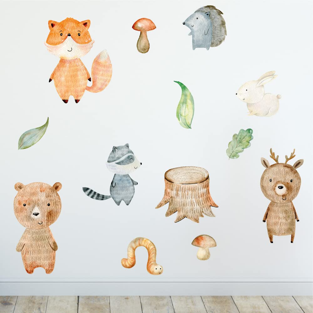 SunnywallWall Sticker, Wall Sticker, Baby Sticker, Children's Room, Playroom (Woodland Forest Animals)