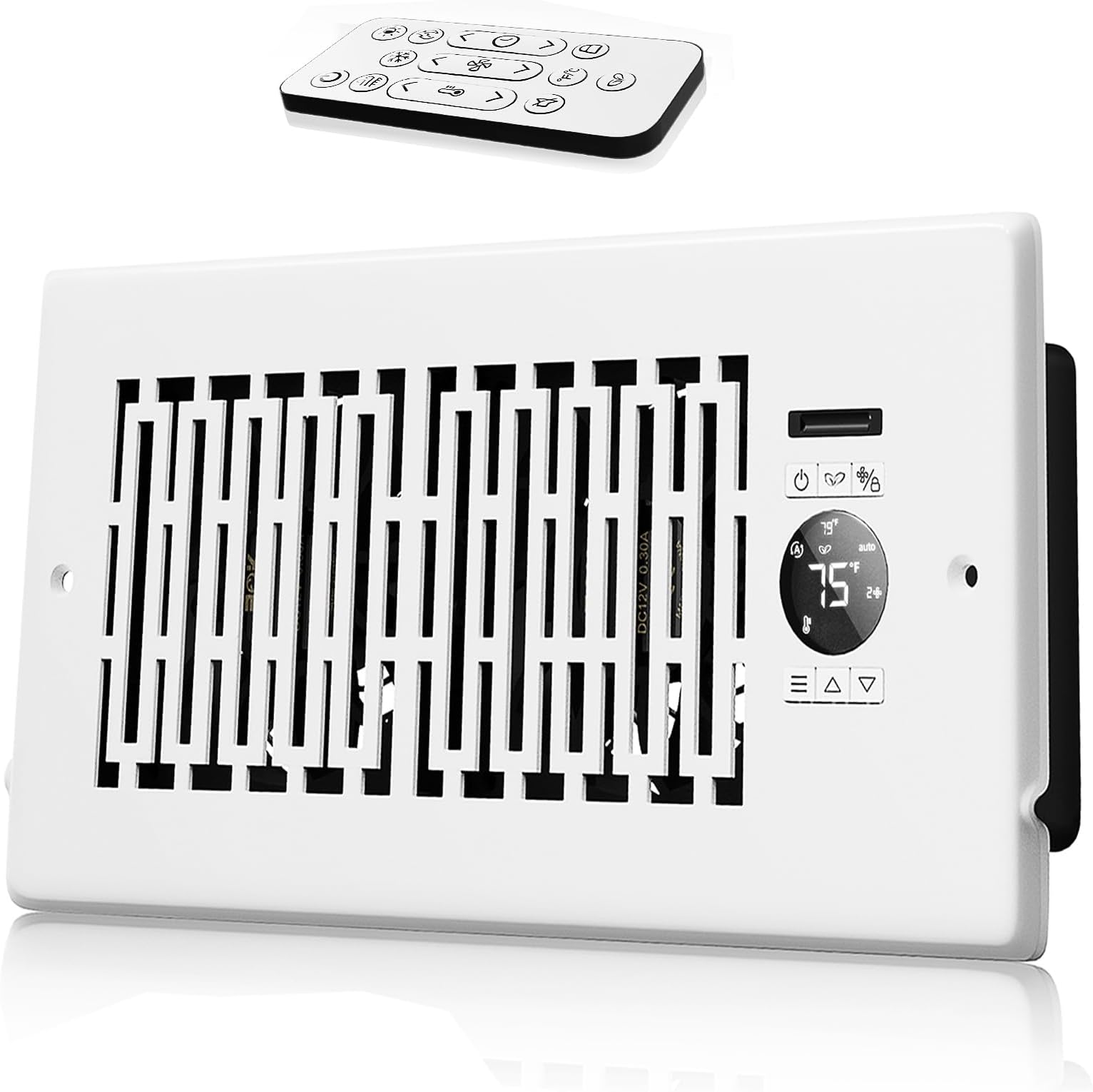 10-Speed Register Booster Fan Fits 4"x10", Smart Vents Thermostat and Remote Control for Home Heating and Cooling