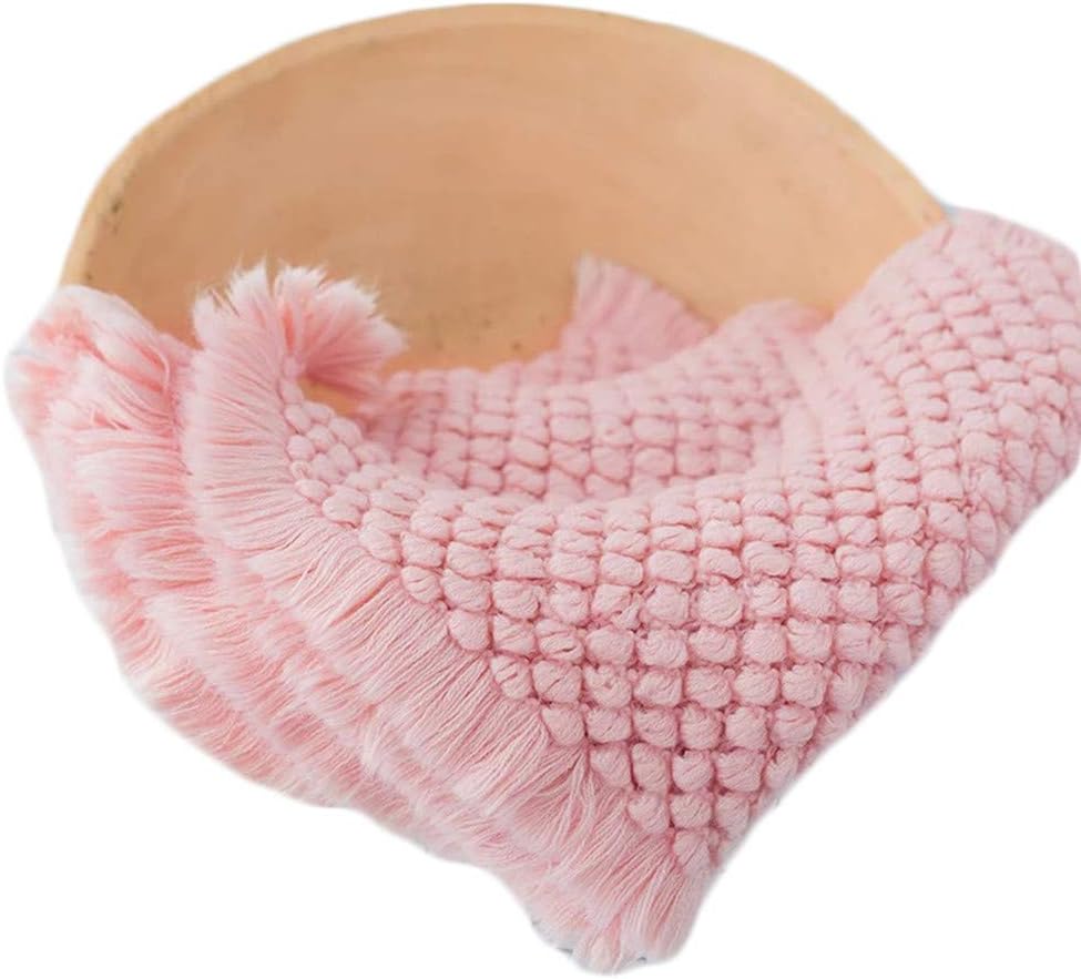 Zeroest Baby Photography Props Basket Braid Wool Wrap Newborn Photo Shoot Baskets Filler Posing Stuffer Background Blanket (Creamy)
