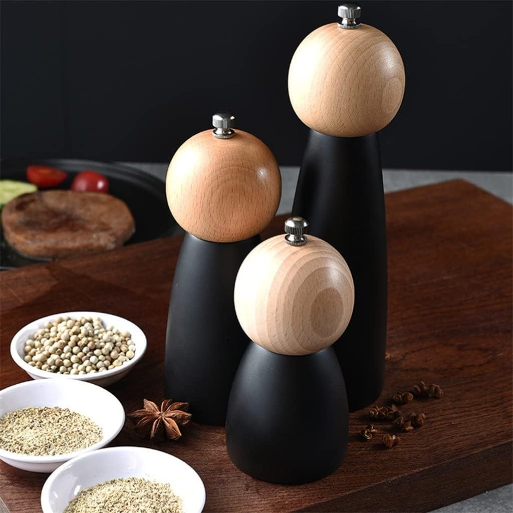Ceramic Adjustable Coarseness 5'' 6'' 8'' Beech Wood Pepper Grinder Wooden Kitchen Tools Wood Salt Pepper Mills