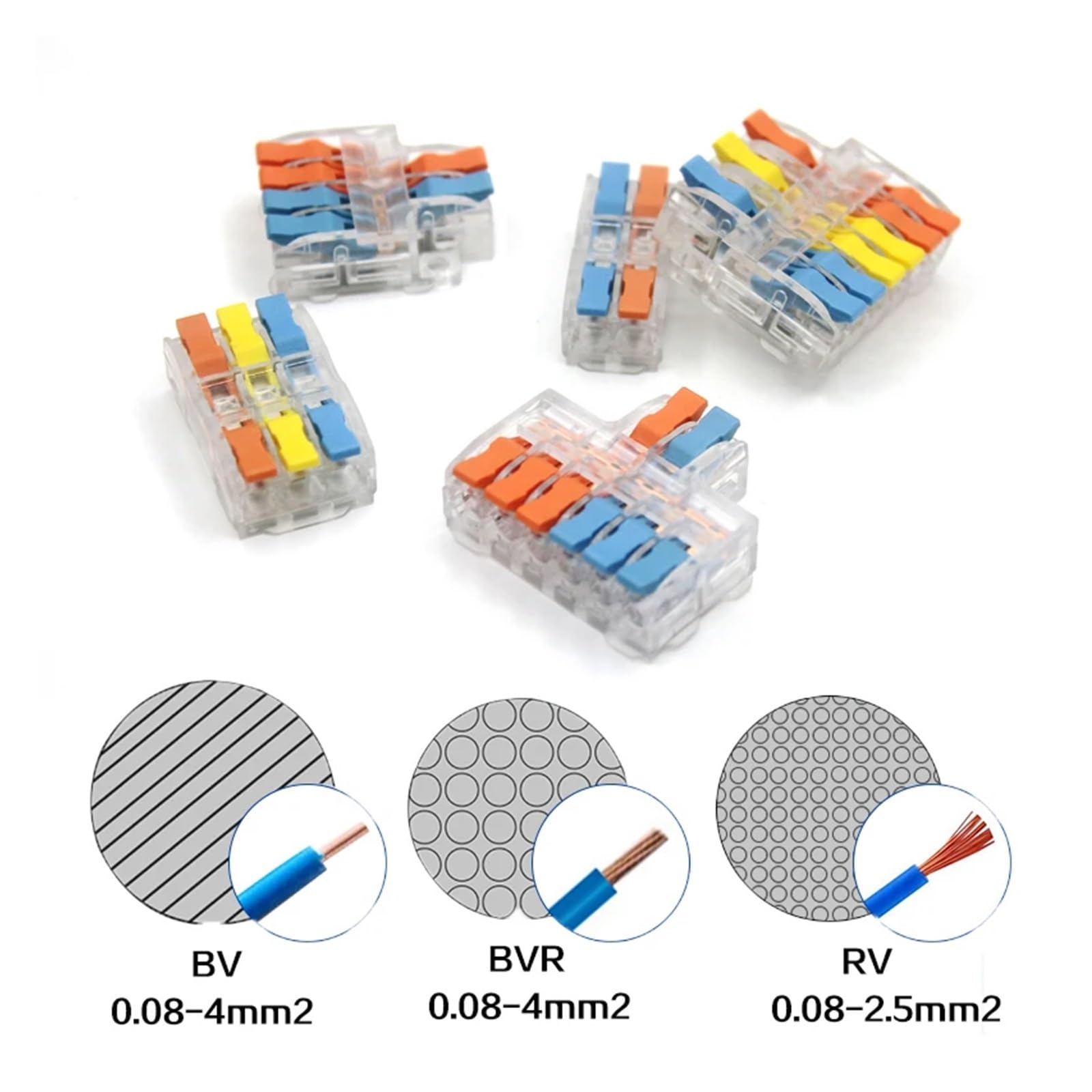 fengpeng Connettore rapido for cavi, universale, compatto, for giunzione di, connettore elettrico a innesto, for morsettiera illuminazione(M-493,50PCS)