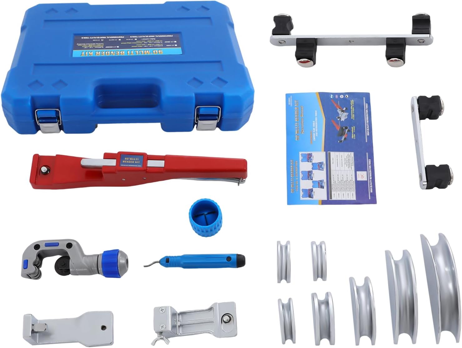 WANLECY Tube Bender Kit 7 in 1 Copper Tube Bender for 1/4 to 7/8 Inch Pipe, Aluminum Pipe Bending Tool with Carrying Case for HVAC, Refrigeration, Plumbing