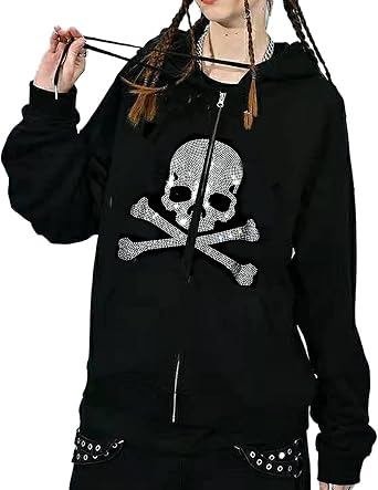 Para Mujer Sudadera Gótica con Esqueleto de Brillantes Suéter Grunge y  Oversize con Capucha y Cre | Linio México - GE598SP0QRWWLLMX