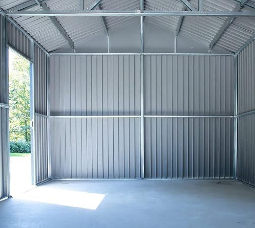 Miniatura 9 de Sojag Everest Galvalume Steel de 12 x 15 pies con paredes extra altas para garaje, edificio de almacenamiento, carbón