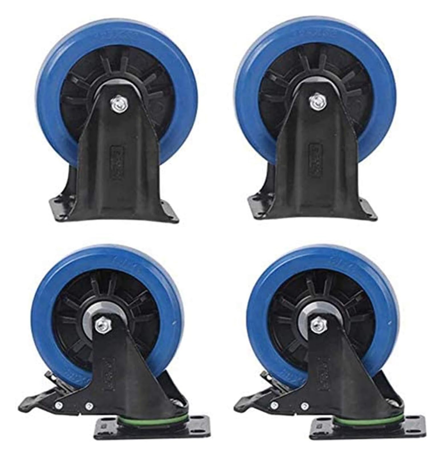 GYRAZXS Heavy Duty 3 Inch Rubber Swivel Caster Wheels with Brake Industrial Furniture Casters Top Plate Mount Ideal for Moving Equipment and Furniture