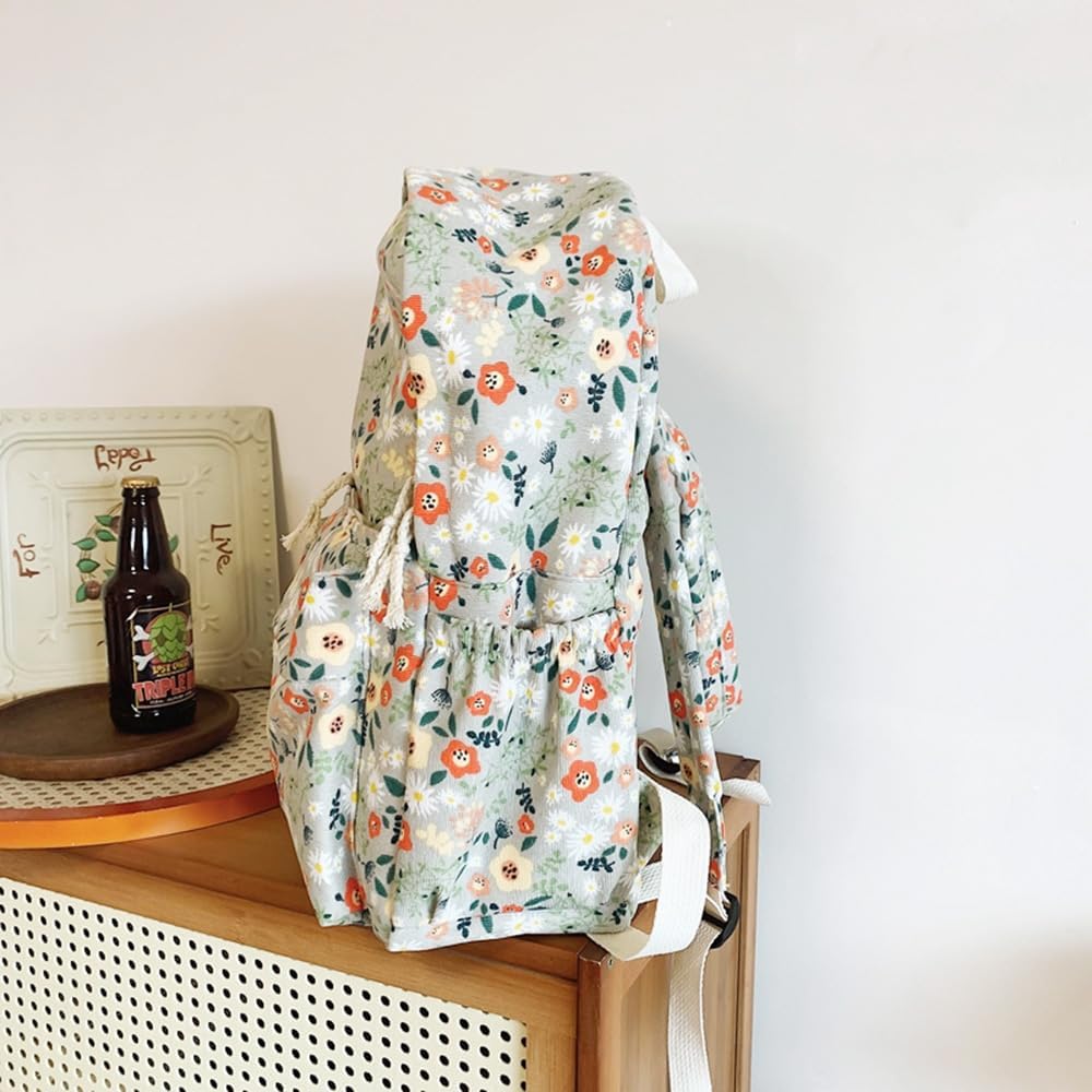 Cotton Canvas Backpacks for Women Backpack Purse Fashion Casual Travel Daypack - Image 7