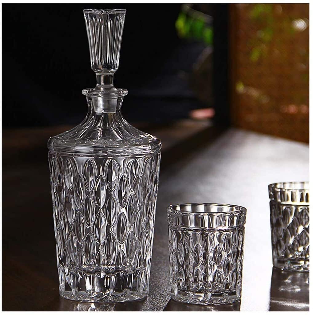 Zestawy karafek do whisky dla mężczyzn, karafka do whisky i zestaw szklanek, 100% bezołowiowy szklany karafka do whisky z 6 szklankami do whisky, pudełko prezentowe dla rodziny, pudełko prezentowe 7