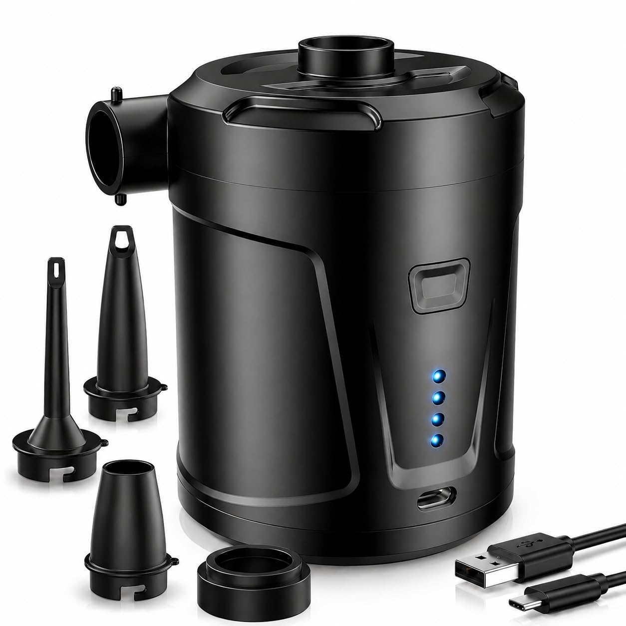 SUPPOU Pompa Elettrica, 5200mAh Pompa Elettrica per Materasso Gonfiabile può essere rapida per Gonfiare e Sgonfiare, Adatto per Materasso Gonfiabile, Materassino Campeggio, Piscina Gonfiabile
