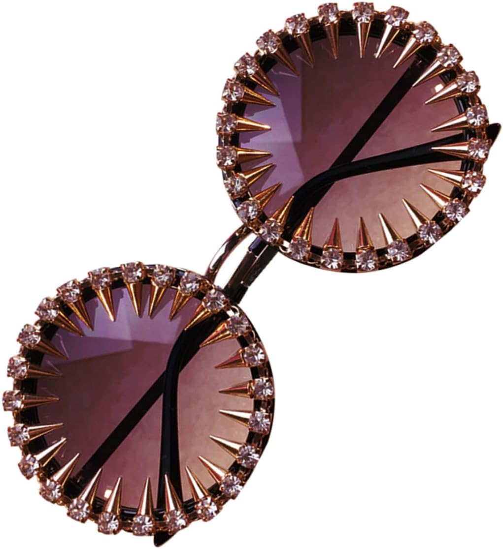 LIFKOME Vintage Style Retro Rivet Studded Sunglasses for Women Lightweight Party Eyewear with Comfortable Nose Pads for Summer Photos and