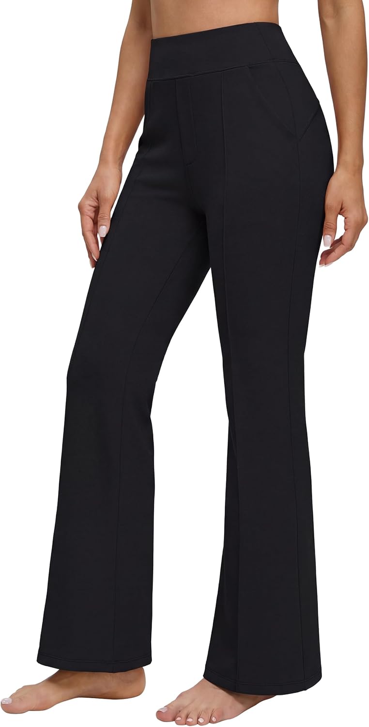 BMJL Womens Yoga Pants High Waisted Flared Black Work Business Casual Dress Pants