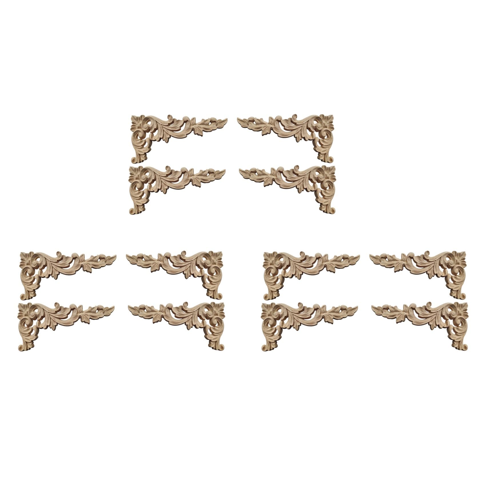 Vjsujehgy 12Pcs Wood Carved Corner Onlay Applique Unpainted Frame Cupboard Cabinet Decal for Decoration B
