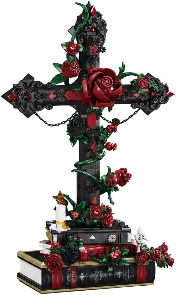 Ghotic Building Blocks Set, Cross Rose Building Toys 1334PCS