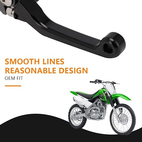 Miniatura 5 de JFG RACING Palanca de embrague de freno de motocicleta Palancas plegables CNC para KLX 110 KLX110 KLX110L 2010-2023 Negro