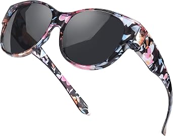 FIMILU Polarized Sunglasses Fit Over Glasses for Women, Round Sunglasses for Driving & Outdoor UV400 Protection