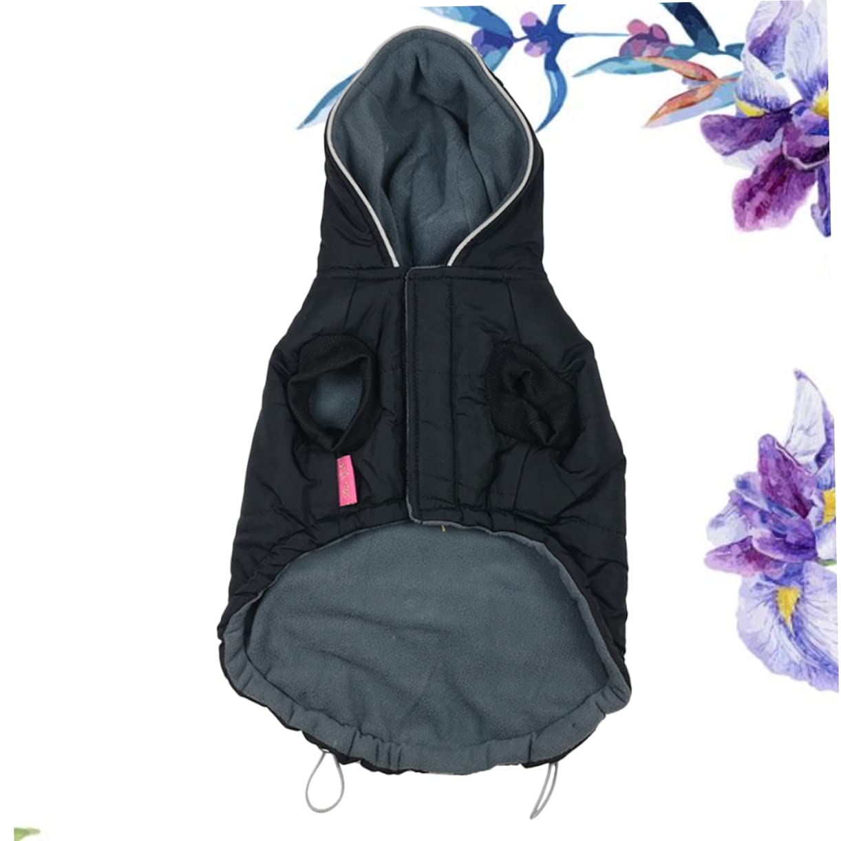INOOMP 2pièces Gilet Coton Réfléchissant pour Chien Veste Chaude Et Confortable Vêtements Hiver pour Animaux De Compagnie Modèle Noir