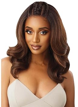Outre LACEFRONT PERFECT HAIR LINE Glamorous Wavy Fully Hand-Tied 13x 6 Frontal HD Baby Hair Transparent Lace Easy-to-Style Heat Friendly - JULIANNE (DR2/CHOSWI)
