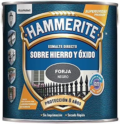 Hammerite Esmalte Forja, Negro, 2.5 l (Paquete de 1)