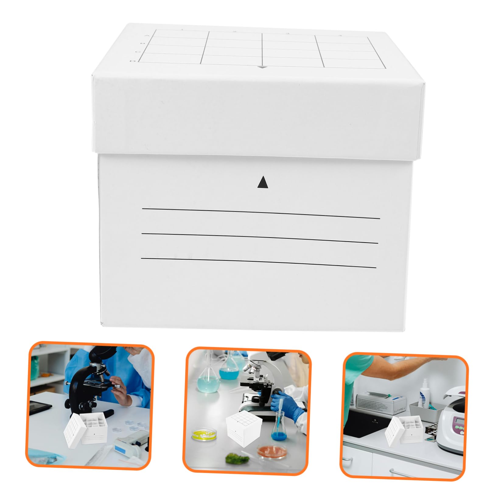 Amosfun Papieraufbewahrungsbox Weiß für Mikrozentrifugenröhrchen 50ml Papierröhrenhalter 16-fach zur Probenlagerung und Organisation im Labor und Gefrierschrank