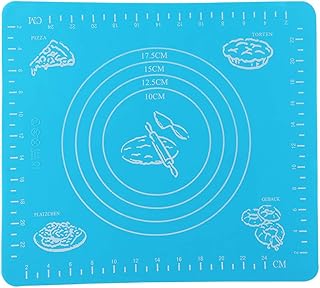 Silicone Baking Mat, Anti Slip Rolling Dough Pad Oven Liners, Pastry Mat Dough Mat Fondant Mat with Measurement for Making Cookies, Macarons, Bread, and Baking, Blue