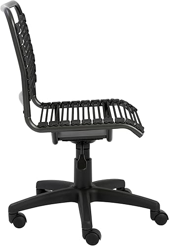 Miniatura 5 de Eurø Style Bungie Silla de oficina ajustable con respaldo bajo, color negro con marco negro grafito