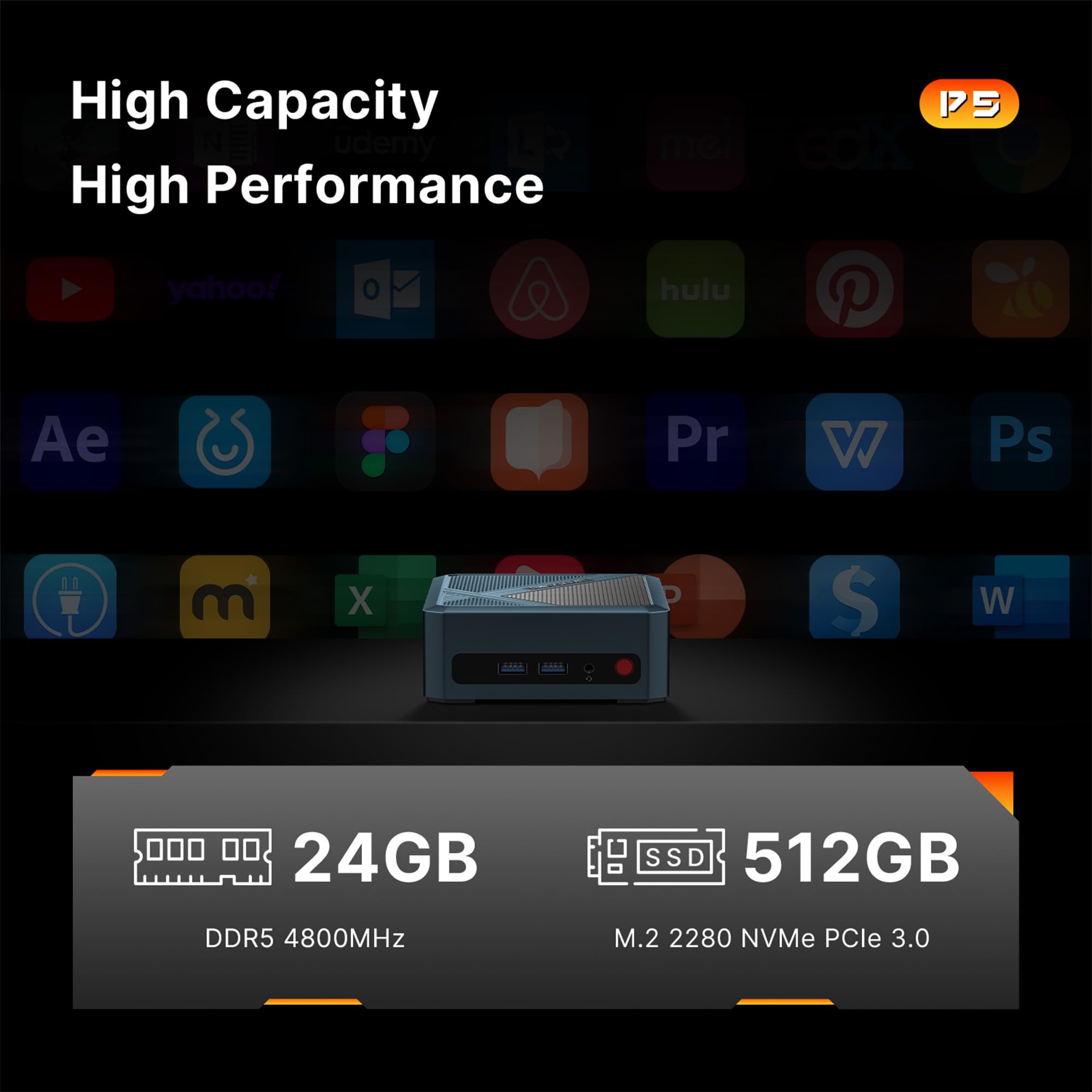 Snapklik.com : P5 Gaming Mini PC, Ryzen 5 6600H, Mini Computers, 6C/12T ...