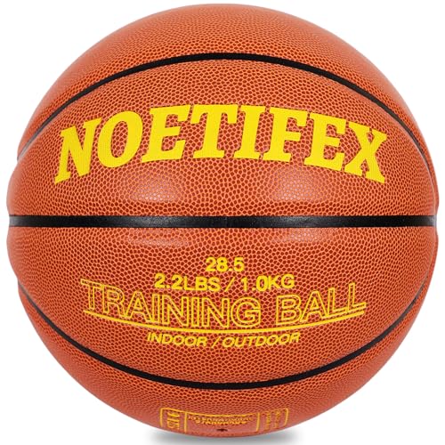 Noetifex Weighted Heavy Basketball 3LBS/2.2LBS 29.5"/28.9" Training Equipment for Indoor & Outdoor – Improve Dribbling, Passing, Handling & Rebounding Skills Weighted Training Basketball (Deflated)