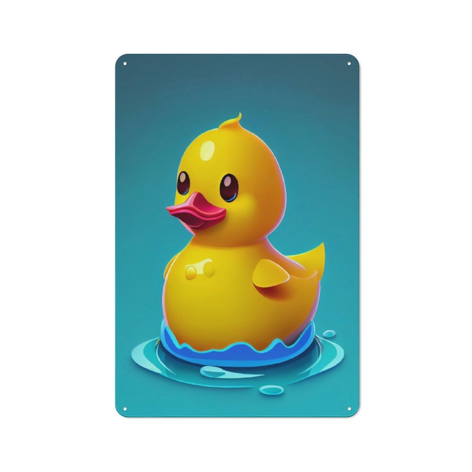 Yellow Rubber Duck Retro Metal Plaque 30x20cm for Bar Or Restaurant, Suited to Restaurant Interior Fans