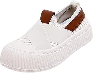 Generic Women's Platform Slip On Sneakers Elastic Cross Strap Shoes