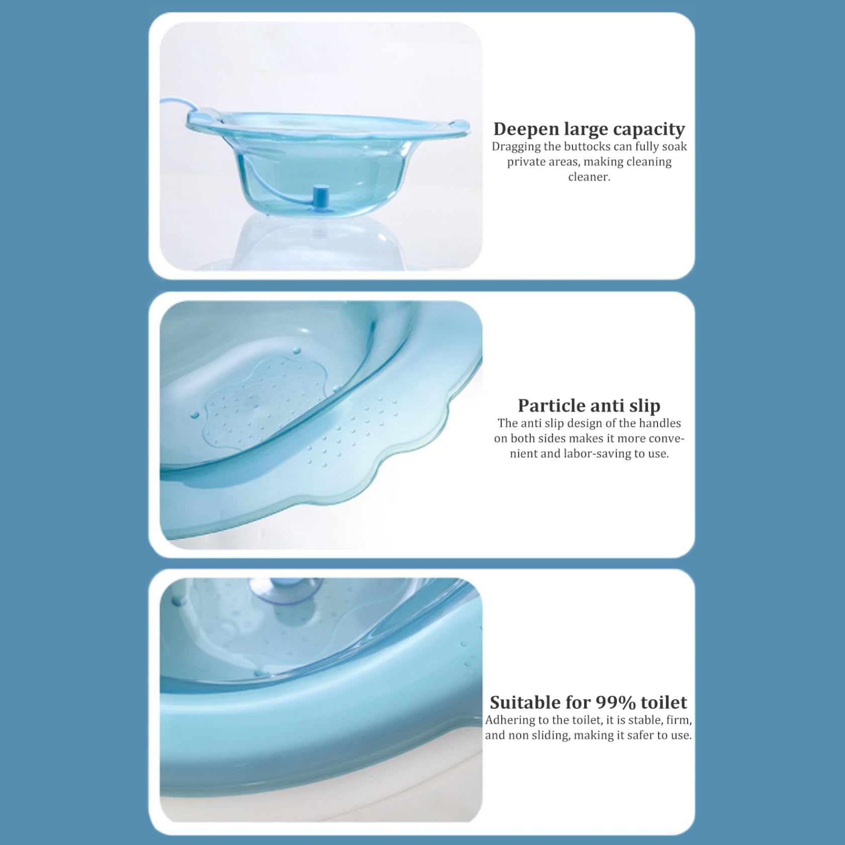 Baignoire Sitz portable sur les toilettes portables Bidet Antiflux Attachement bidet à capacité Bleu