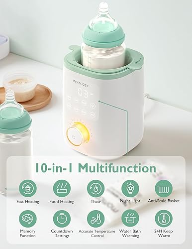 Miniatura 4 de Momcozy Calentador de biberones Retain Nutrients, calentador de biberones 9 en 1 con luz nocturna y bolsa de almacenamiento de leche materna Momcozy