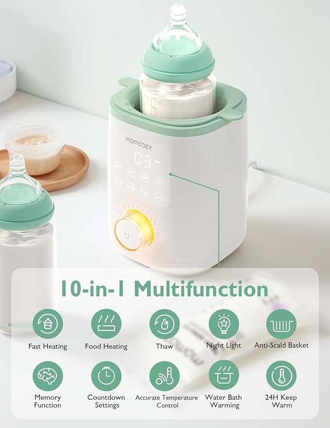 Amazon.com : Momcozy Baby Bottle Warmer for Breast Milk Formula Food, Fullest Nutrients Preserved, Fast Heat, Night Light for Nighttime Breastfeeding,