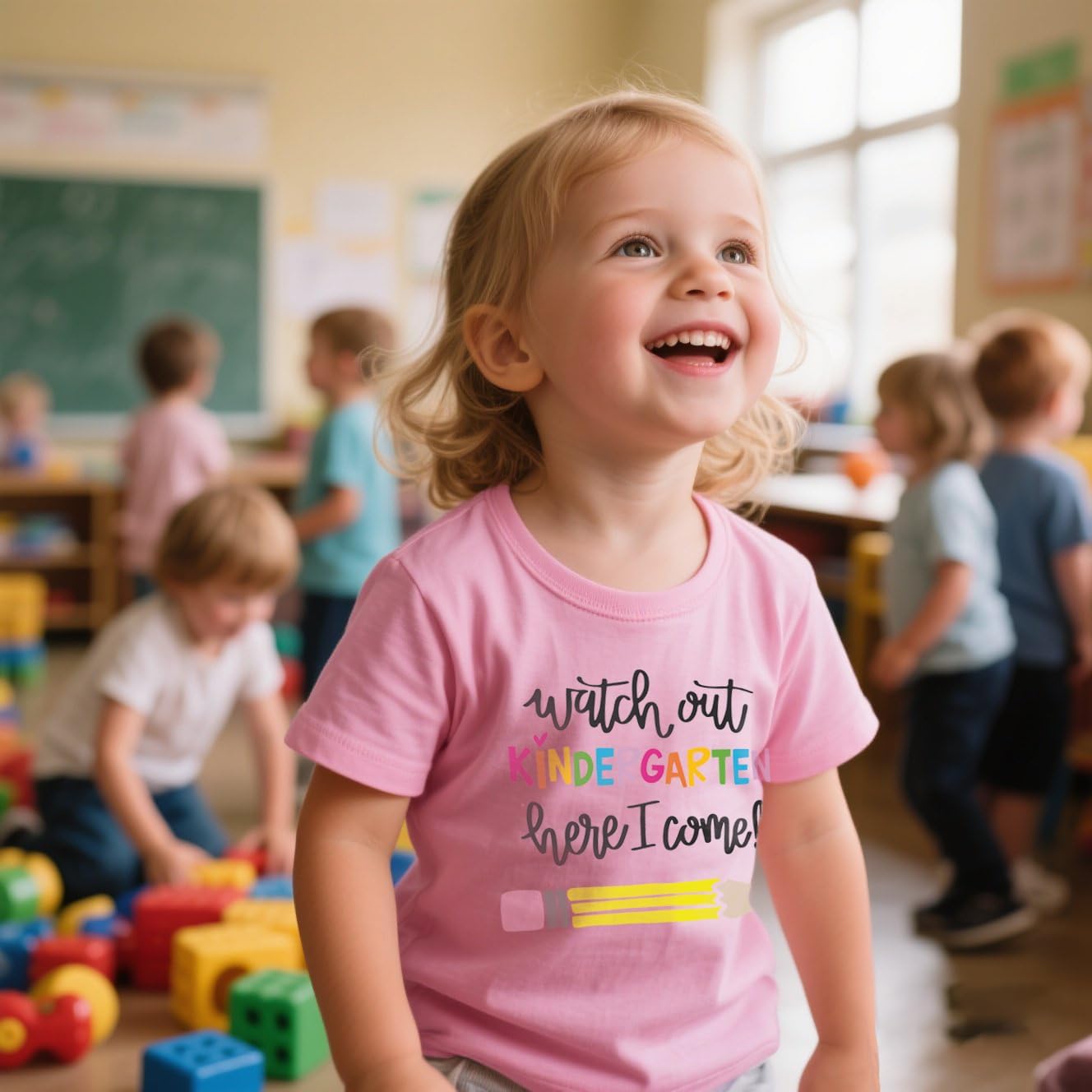 Kindergarten T-Shirt for Girls Back to School Shirt Kids Watch Out Kindergarten Here I Come Shirts Toddler 3-7 Years