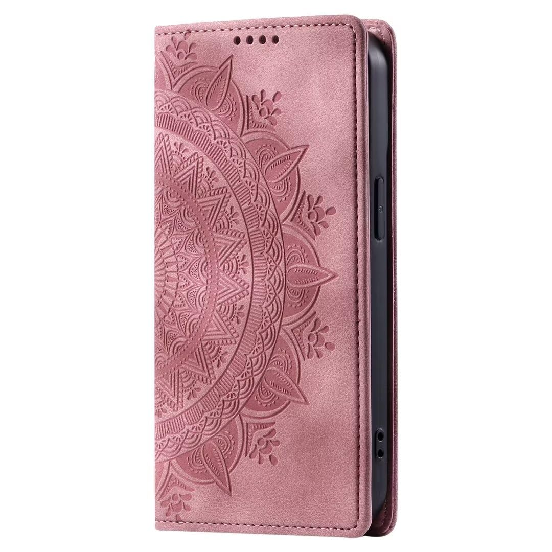 Custodia Libro In Pelle PU Per Xiaomi Redmi 10C, Con Goffratura Mandala, Verde, Chiusura Magnetica E Funzione Stand - 2
