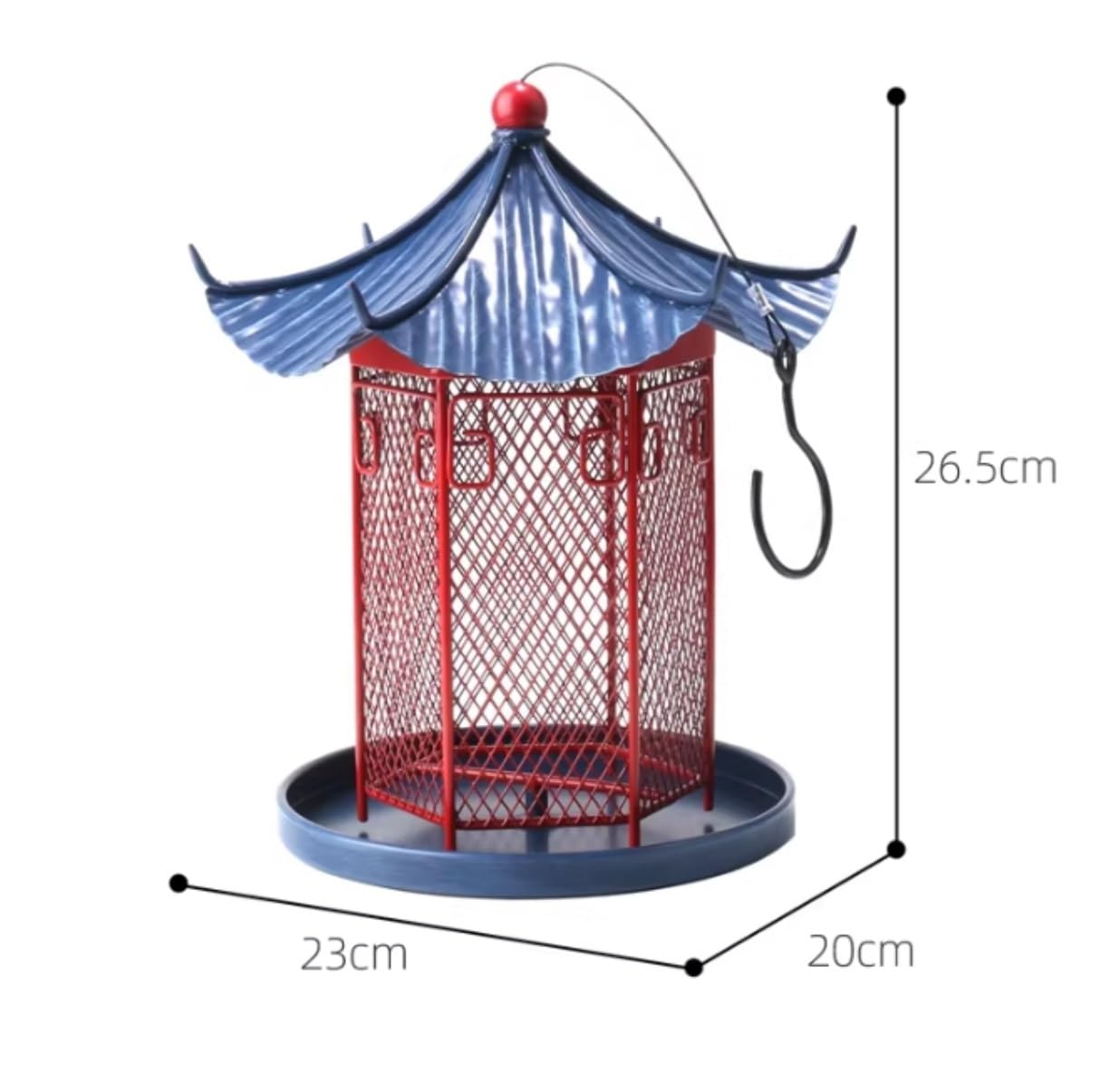 Mangiatoia Uccelli Mangiatoia for Uccelli Sospesa A Forma di Padiglione for Giardino Esterno con Balcone Bird Feeder