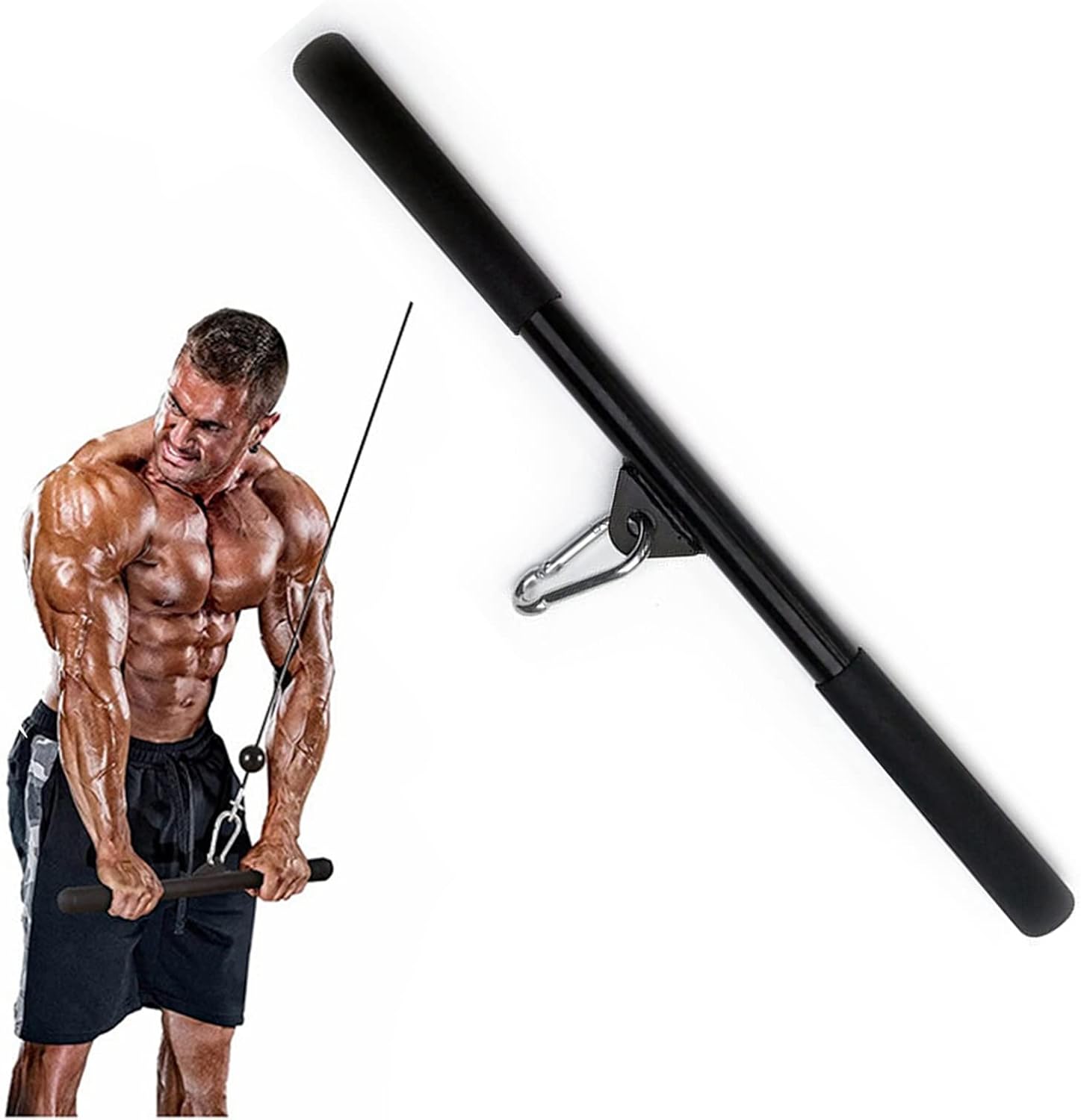 ラットプルダウン ケーブルアタッチメント ストレートバー 、エクササイズハンドル ラットプルダウンバー ホームジムトレーニング機器