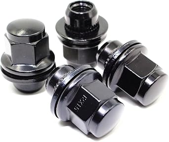 Set of 4 12x1.5 Veritek Mag OEM Factory Washer Style Black Lug Nuts for Toyota Tacoma 4 Runner SR5 Pre-Runner TRD Off-Road Limited Factory Stock Replacement VPE-5307BK-4