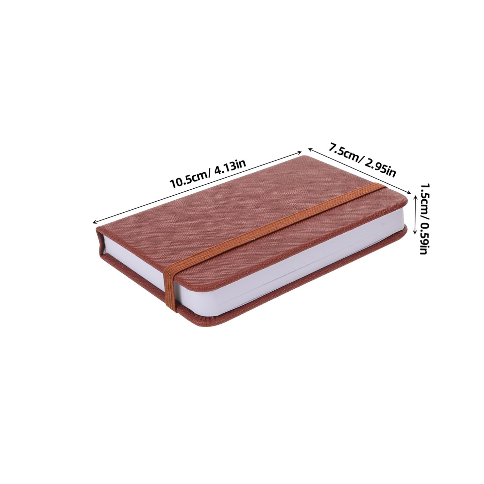 TEHAUX Carnet de Poche à Couverture Rigide A7 Marron, Lot de 10