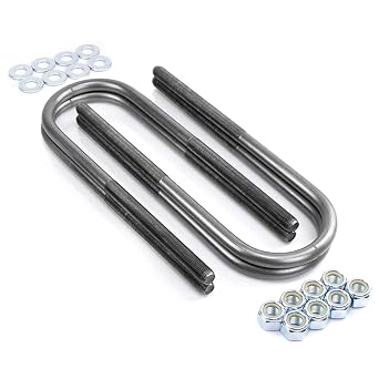 Round Zinc Coated U-Bolts Kit 1/2" x 3" x 10 3/4" Long Set of 4