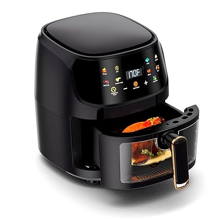 COSKIRA 8L air fryer with 360 degree air convection system, 1500W, multi-function, Visable Cooking Window, with Odor Erase Technology Air fryer that Crisps,Roasts, Reheats,Oven with Digital Touch Screen_1