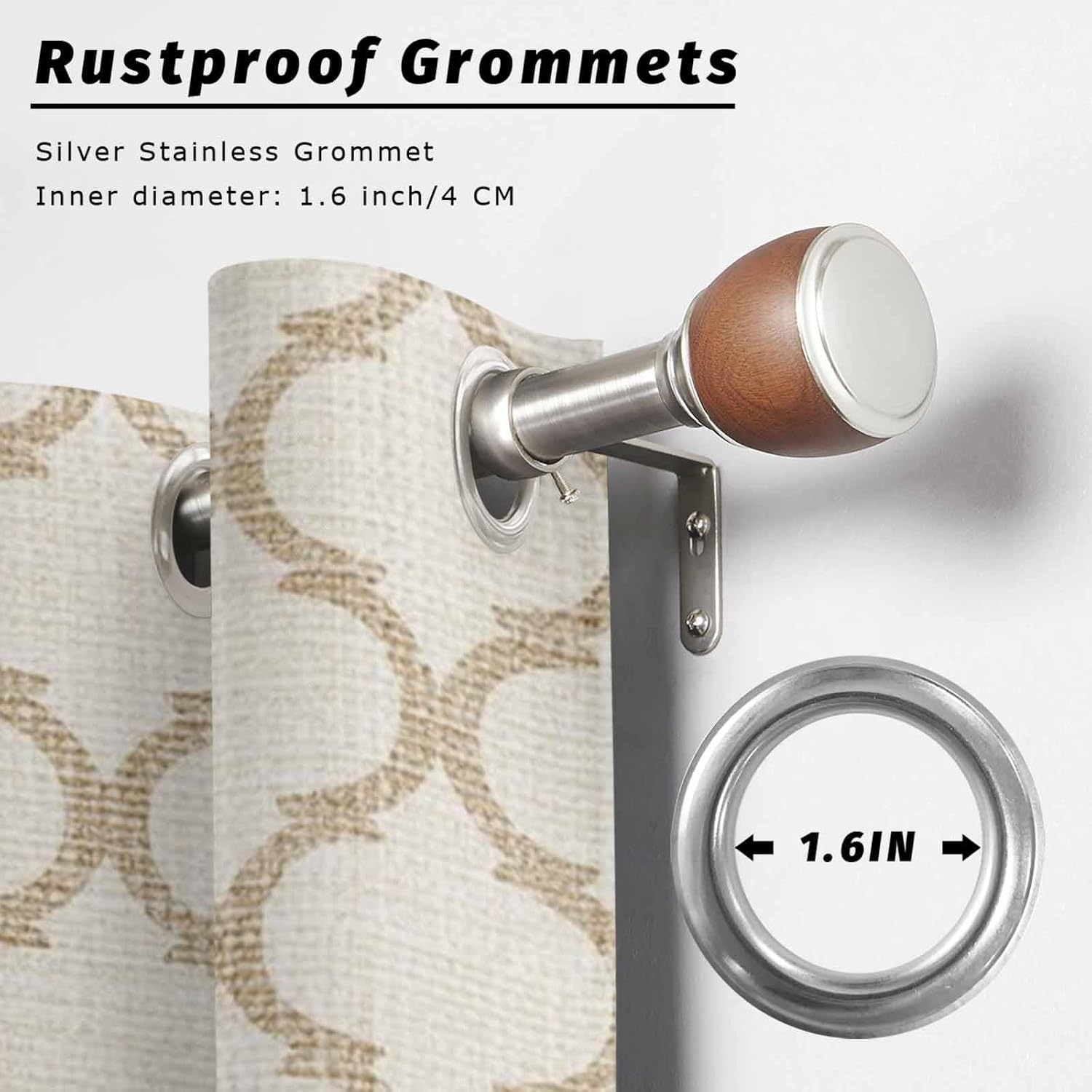Outdoor Curtains for Patio, Beige Moroccan Waterproof Blackout Outside Curtain for Porch/Pergola, Morocco Geometric Quatrefoil Lattice Thermal Insulated Drapes for Cabana, 2 Panels, 54 x 95 Inch