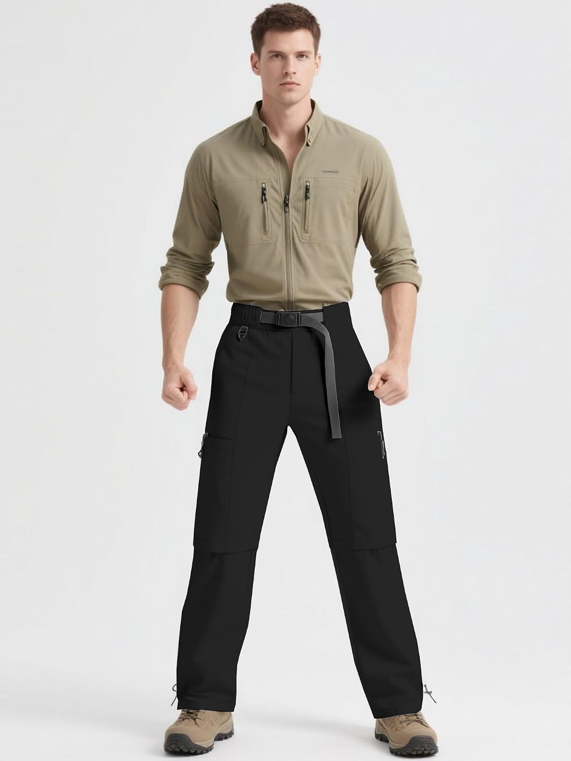 Cromoncent Men's Convertible Zip Off Hiking Cargo Pants