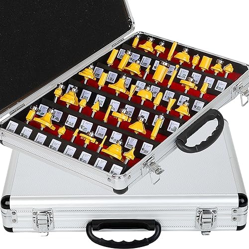 HILTEX 10108 Tungsten Carbide Router Bit Set, Woodworking Tools and Accessories, 1/4Inch Shank