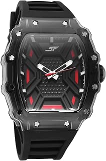 SF Maiden Voyage Sport Watch Quartz Analog with Black Dial Black Silicon Strap Watch for Men - 77178PP08W