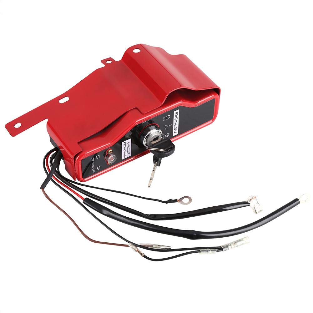 Scatola interruttore di accensione a chiave, interruttore di accensione elettrico e 2 tasti chiave per GX340 GX390 Accessori per tosaerba motore Interruttore di accensione elettrico pe