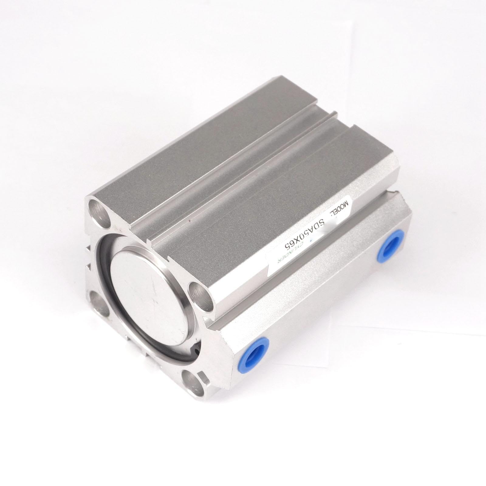 Vérin pneumatique compact en aluminium à double effet SDA50x65, alésage 50 mm, course 65 mm